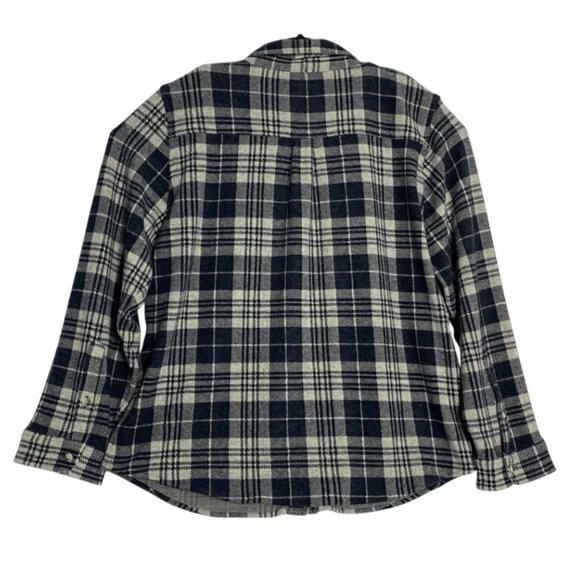 Faherty Brand Womens Legend Sweater Shirt Navy Plaid Flannel Button Shirt Sz XXL - Picture 2 of 6